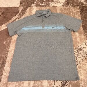 3XL Dixxon Flannel Co Blue Stripes Men's Premium Polo Shirt Gray Teal